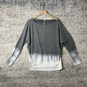 Go Couture Top Ombre Gray Boat Neck Longsleeve Pullover  Size Large‎